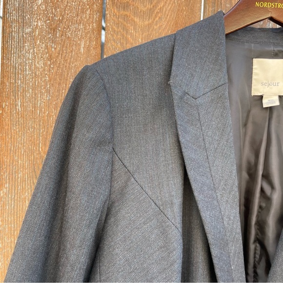SEJOUR Women’s Gray Navy Blazer Jacket Single Breasted Size 18W - Picture 3 of 14